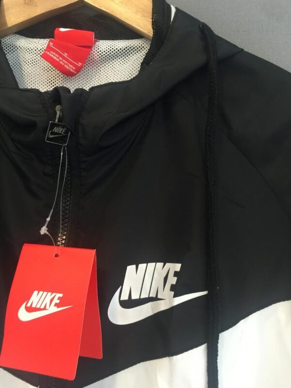 Nike Women Men Windrunner Windbreaker Black & White Sport Hooded Sweater Jacket Buy Online 