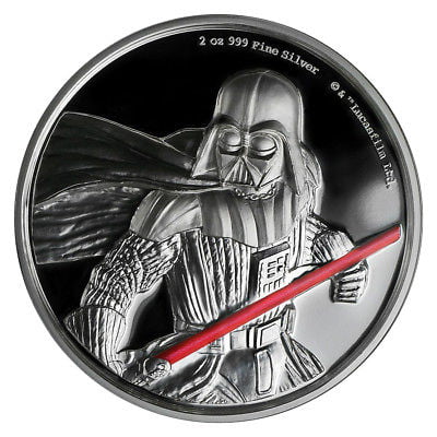 Niue Disney Star Wars $5 Dollars, 2 oz. Silver Proof Coin, 2017,Mint,Darth Vader Buy Online 