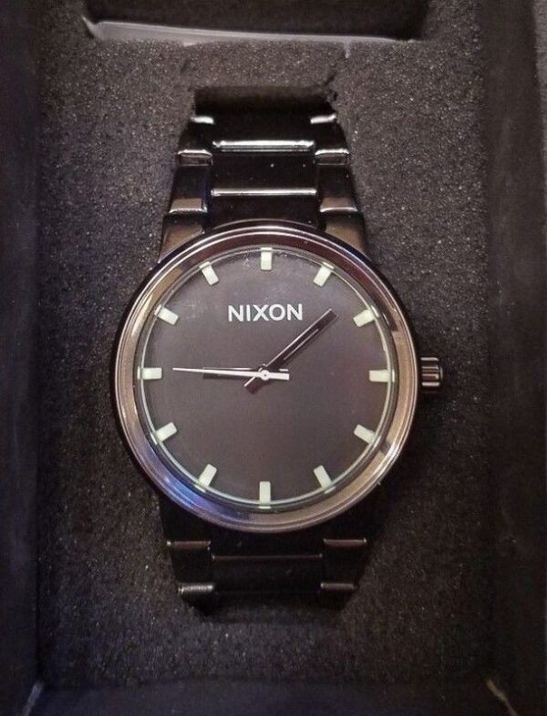 Nixon Men's Cannon Watch Polished Gunmetal A160 1885 NEW $150 Buy Online 