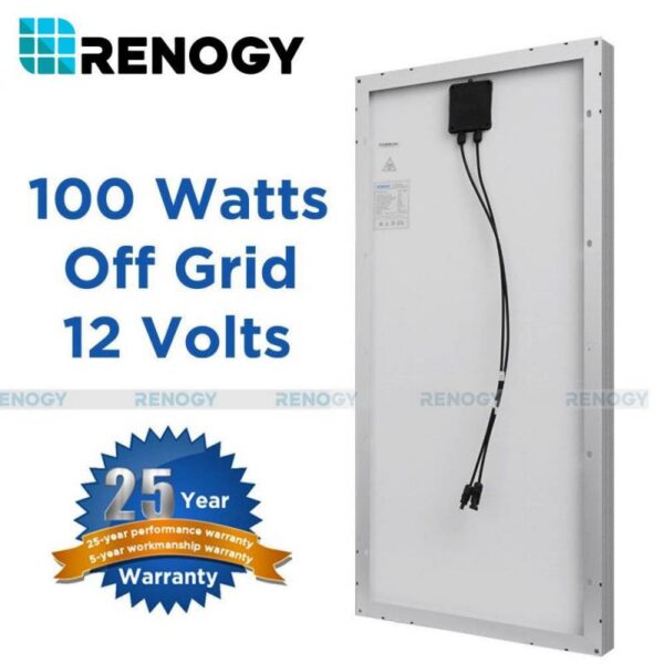 Renogy Best Seller 100 Watt Solar Panel 12 Volt Monocrystalline W/ MC4 Connector Buy Online 