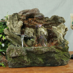 Sunnydaze Aged Tree Trunk Tabletop Fountain with LED Lights 10.5 Inch Tall Buy Online 
