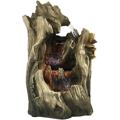Sunnydaze Cascading Caves Waterfall Tabletop Fountain with LED - 14 Inch Tall Buy Online 