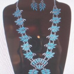 TURQUOISE color stone LEAF NAVAJO style SQUASH BLOSSOM necklace Buy Online 