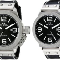 TW Steel Men's Canteen Automatic Black Dial Black Leather Watch - Choice of Size Buy Online 