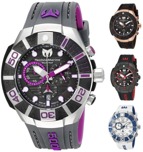 Technomarine Men's Black Reef 500M Chronograph 45mm Watch - Choice of Color Buy Online 