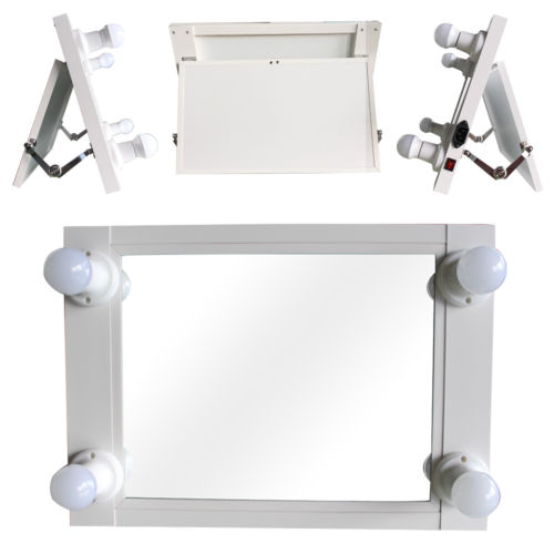 White Vanity Lighted Hollywood Makeup Mirror with Dimmer Stage Cosmetic Mirror Buy Online 