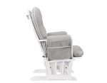 Windsor Glider and Ottoman, White with Gray Cushion Buy Online 