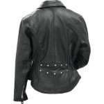 Womens Black Solid Genuine Buffalo Leather MOTORCYCLE JACKET Coat Biker Lined Buy Online 