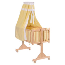 Wood Baby Cradle Rocking Crib Bassinet Bed Sleeper Born Portable Nursery Yellow Buy Online 