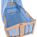 Wood Baby Cradle Rocking Crib Newborn Bassinet Bed Sleeper Portable Nursery Blue Buy Online 