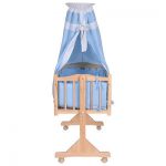 Wood Baby Cradle Rocking Crib Newborn Bassinet Bed Sleeper Portable Nursery Blue Buy Online 
