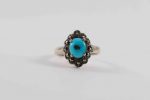 You are a Queen with Royal Persian Turquoise Ring Sterling Silver Black Crystals Buy Online 