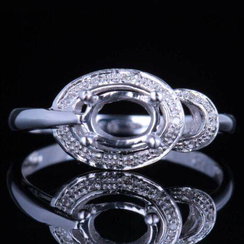 5x7mm Oval Silver Engagement Wedding Semi Mount Ring Cute Diamonds Fine Jewelry Buy Online 