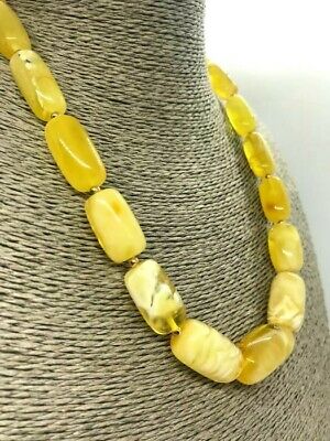 AMBER NECKLACE Natural Baltic Amber White Yellow Barrel Beads Ladies 49g 11138 Buy Online 