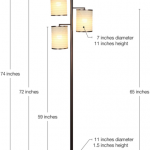 Asian Lantern Shade Tree LED Floor Lamp Tall Free Standing Pole With 3 LED Light Buy Online 