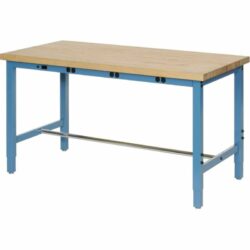 Production Workbench with Power Apron - Birch Butcher Block Square Edge - Blue, Buy Online 