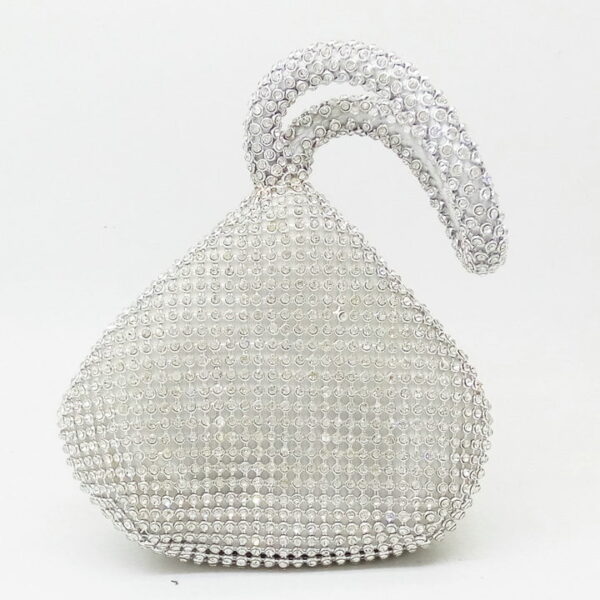 Sparkling Silver Diamond Women Mini Evening Clutch Wristlets Bag Bridal Wedding Party Crystal Handbag and Purse Buy Online 