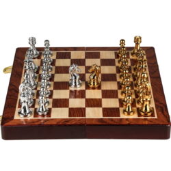 2021 Classic Zinc Alloy Chess Pieces wood grain board Chess Game Outdoor leisure entertainment golden High Quality Chess Buy Online 