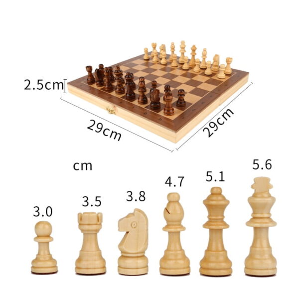 Hot Portable Wooden Folding Chess Set 29/34/39cm Solid Wood Chessboard Magnetic Chessman Children Gift Entertainment Board Games Buy Online 