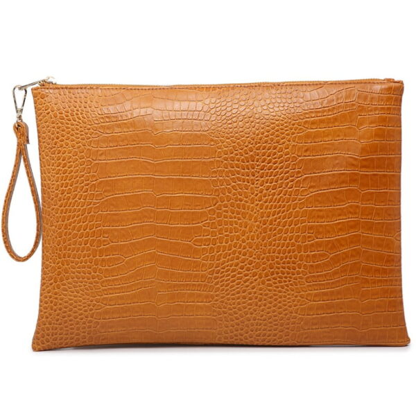 Ostrich Maroon Leather Clutch Handbag  Python Women Laptop Bag For Macbook Pouch Bag With Short Wristlet Buy Online 