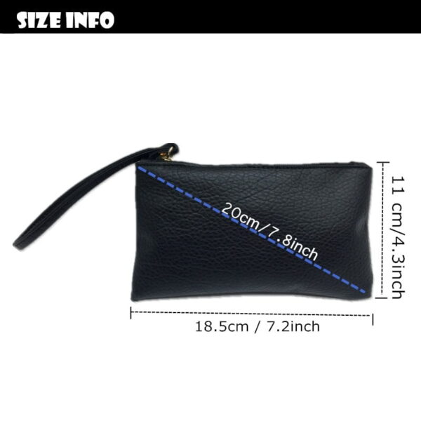 2021 Solid Simple Men Women Wallets PU Leather Bag Zipper Handy Clutch Coin Purse Phone Key Holder Wristlet Portable Handbag (Black) Buy Online 