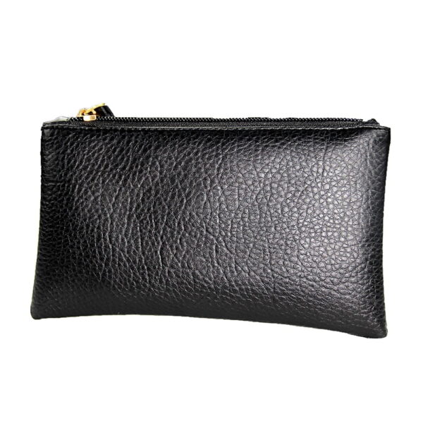 2021 Solid Simple Men Women Wallets PU Leather Bag Zipper Handy Clutch Coin Purse Phone Key Holder Wristlet Portable Handbag (Black) Buy Online 
