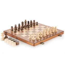 2021 Hot Top Grade Refined Folding Wooden Chess & Checkers Set Solid Wood Sapele Chessboard Children‘s Entertainment Gifts Board Game (Sapele) Buy Online 