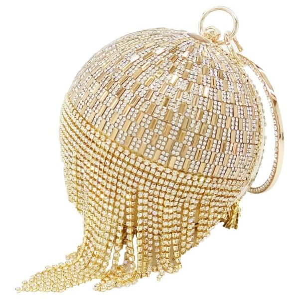 Elegant Tassels Women Round Bag Ball Purses Crysal Evening Clutch Bags Wedding Party Diamond Wristlets Handbags Buy Online 