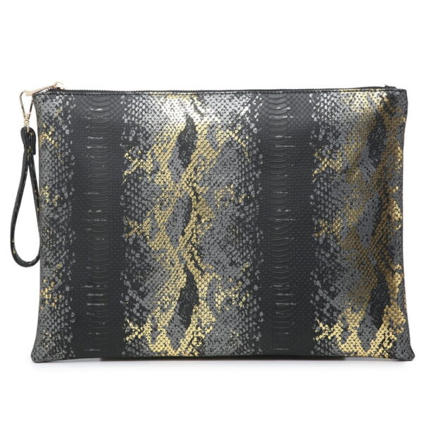 Ostrich Maroon Leather Clutch Handbag  Python Women Laptop Bag For Macbook Pouch Bag With Short Wristlet Buy Online 