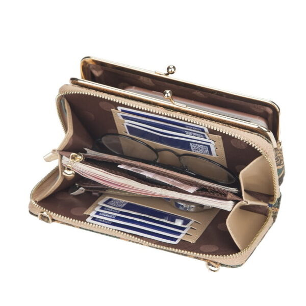 Baellerry Women's Wallet New Lady Phone Bag Zipper Handbag Purse Long Wristlet Wallets Clutch Messenger Wood Shoulder Straps Bag Buy Online 