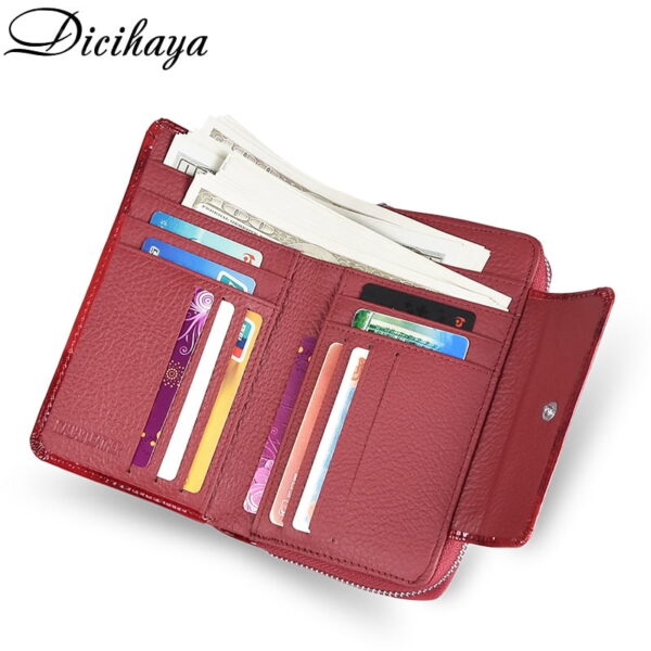 DICIHAYA NEW Women Wallets Lady Wristlet Handbags REAL Leather Money Bag Zipper Coin Purse Cards ID Holder Clutch Woman Notecase Buy Online 