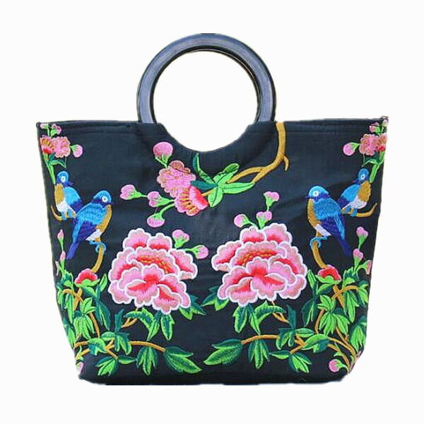 Floral Embroider Ladies Hand Bags Ethnic Tote Bag for Women Casual Wristlet Large Handbags Vintage Woman Shoulder Bags Purses Buy Online 