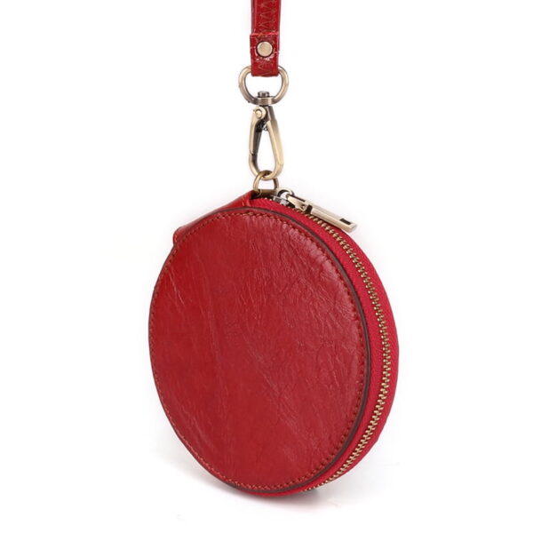 Lady Wristlet Handbags Fashion Women's Coin Purse Genuine Leather Zipper Coin Wallet Circular Key Holder Small Money Bag Buy Online 
