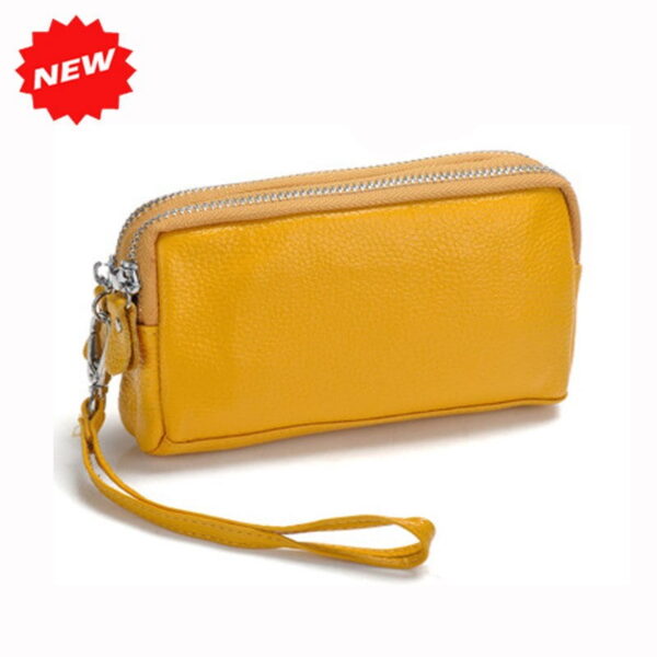 2021 Genuine Leather Women Coin Purse Double Zipper Mobile Bag New Arrival Lady Clutch Wristlet Small Bags Buy Online 