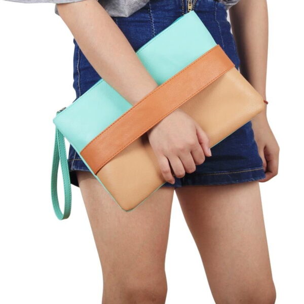 Candy Color Leather Women Bag Day Clutches Handbag Bolsa Feminina Wristlets Bags Ladies Casual Patchwork Wristlet Clutch Buy Online 