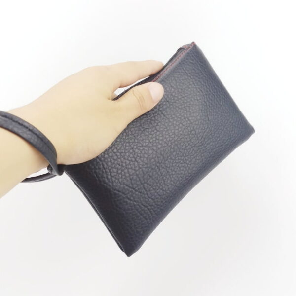 2021 New Fashion Solid Men Women Key Wallet PU Leather Handy Bag Zipper Clutch Coin Purse Phone Holder Mini Wristlet Handbag Buy Online 