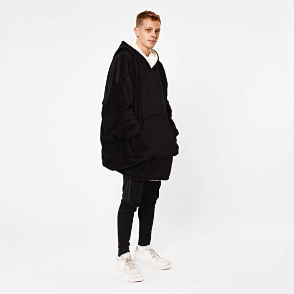 Sienna Hoodie Blanket Oversized Ultra Soft Plush Sherpa Fleece Wearable Warm Throw Hooded Blanket Cosy Giant Sweatshirt - Black Buy Online 