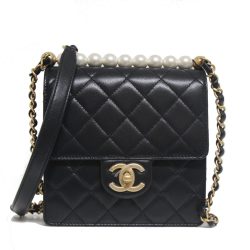 Chanel New 20c Mini Chic Pearls Quilted Flap Black Leather Cross Body Bag Buy Online 