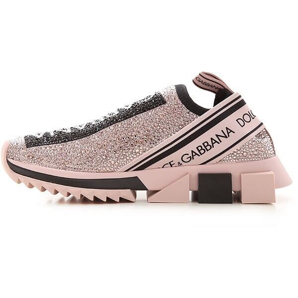 DOLCE & GABBANA Crystal Sorrento Rosa Pale Pink Women's Sneakers Buy Online 