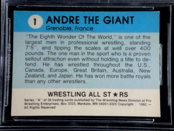 ANDRE THE GIANT 1982 WRESTLING ALL STARS ROOKIE CARD #1 BGS 7 BECKETT NEAR MINT! Buy Online 