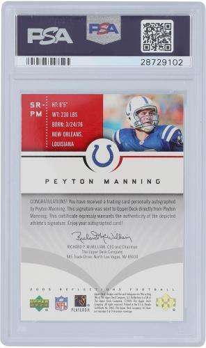 Peyton Manning Colts Signed 05 UD Reflections Red Variation PSA 9 Trading Card Buy Online 