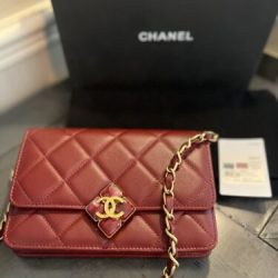 NEW AUTH Chanel WOC Wallet On Chain Bag RARE Quilted Diamanté Sheepskin Leather Buy Online 