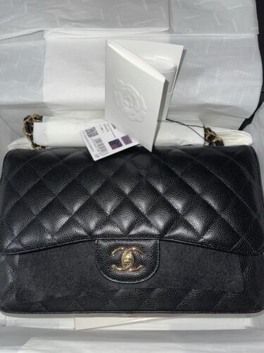 Chanel Classic Double Flap Bag Quilted Caviar Jumbo NWT Buy Online 