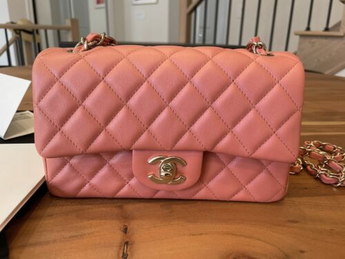 Brand New Chanel Mini Rectangular Bag 22A Pink LGHW NWT Receipts Jul 2022 RARE!! Buy Online 