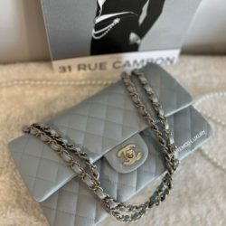 BNWT! 🦄 22P CHANEL Light Blue Caviar LGHW Medium Classic Flap 🦄 Bag Microchip Buy Online 