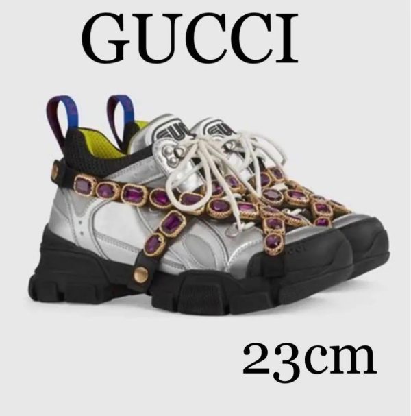 Women 6.0Us Gucci Flash Trek Crystal Sneakers Buy Online 