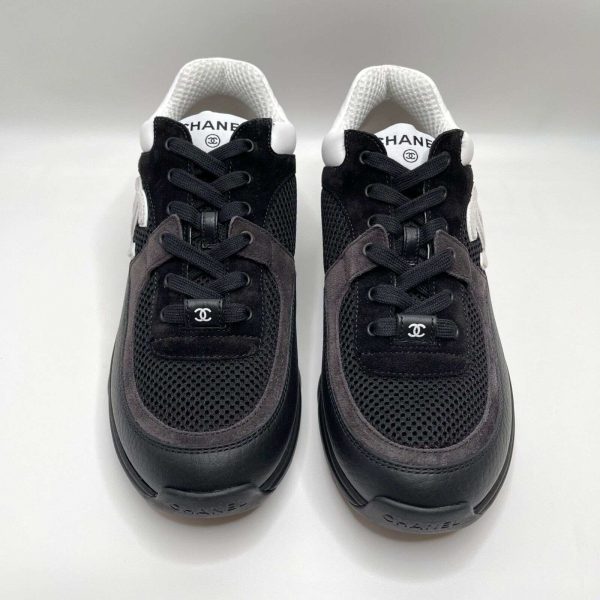 Chanel NIB Black White Interlocking CC Logo 38 EUR Sizes Runner Trainer Sneaker Buy Online 