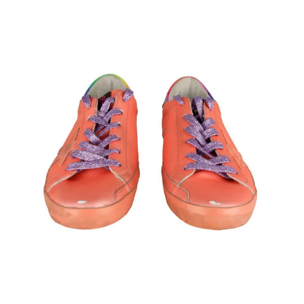 Golden Goose Orange Rainbow Superstar Leather Sneakers Shoes EU39 US9 UK6 Buy Online 