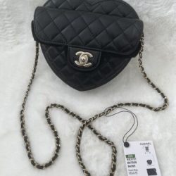 CHANEL Large Heart Bag 22S Crossbody Lambskin Black LGHW Buy Online 
