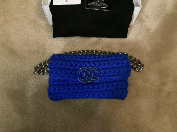 Chanel Classic Flap Electric Crochet Collectors Blue Shoulder Bag Buy Online 
